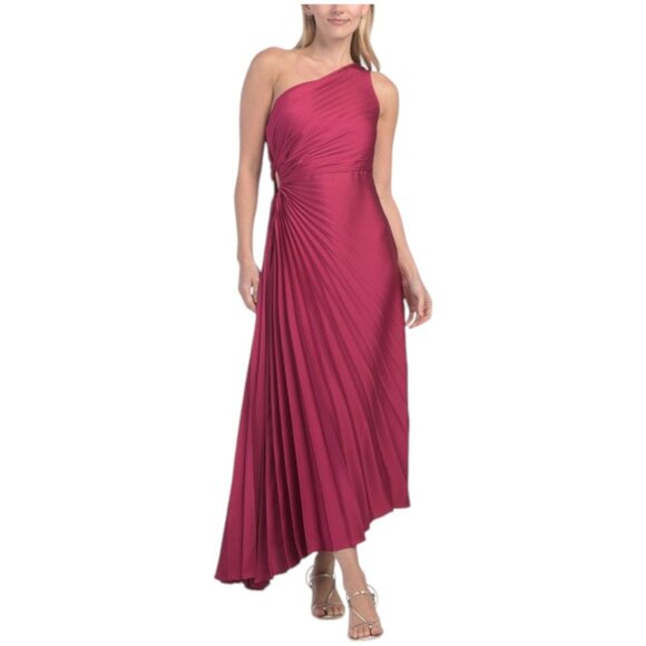 Nicole Miller Dresses & Skirts - NICOLE MILLER Satin One Shoulder Midi Dress - Sangria